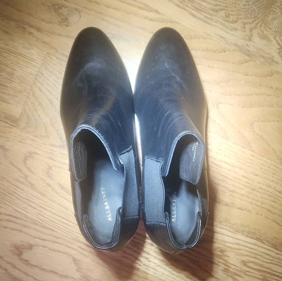 Womans All Saints heeled black leather boots. Size EU 39. near new. - Picture 5 of 6